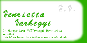 henrietta varhegyi business card